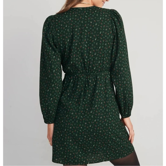 Old Navy Women’s Puff Sleeve Mini Wrap Dress, Small TALL - Picture 5 of 5